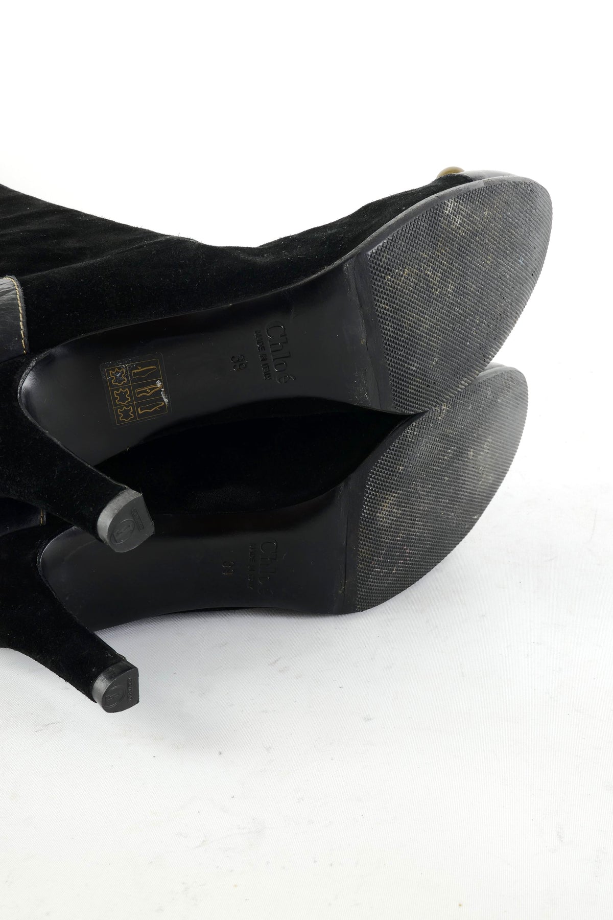 Overknees Wildleder schwarz