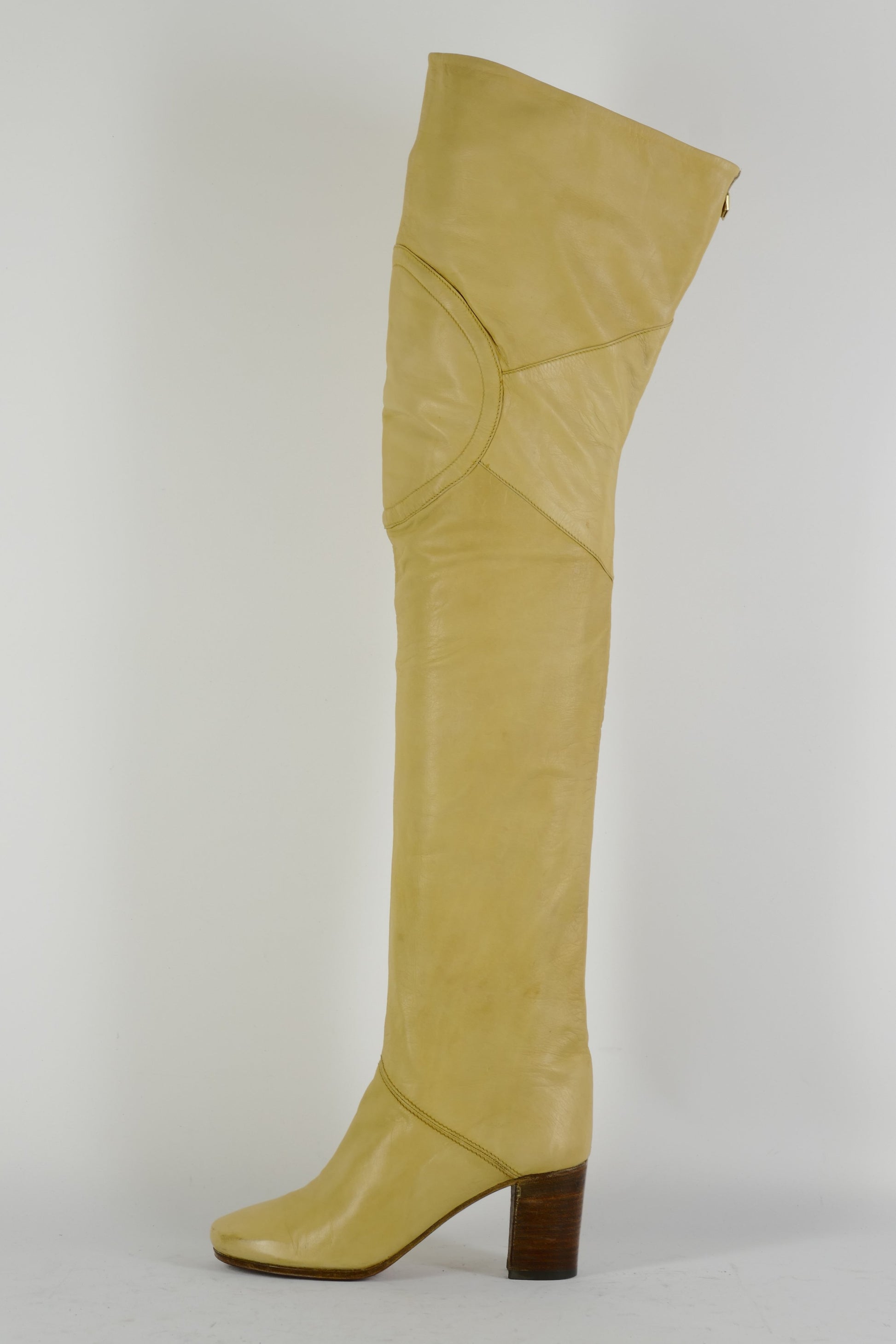 BUUTS Pollini Vintage-Stiefel Leder beige 225016-1