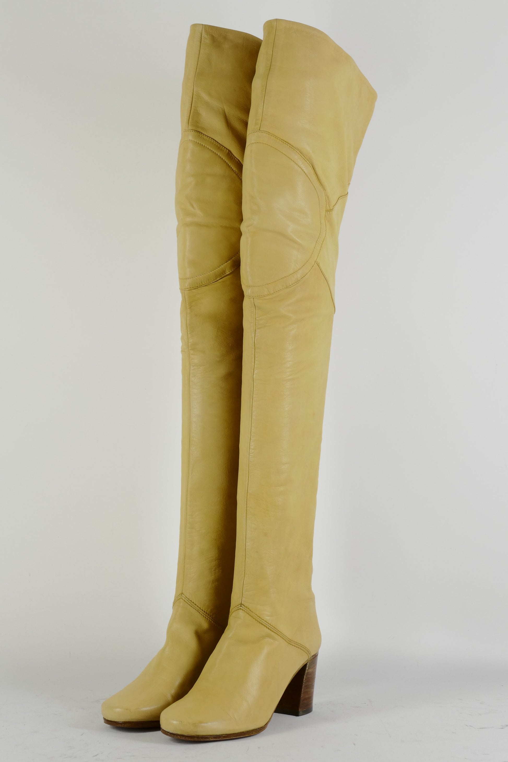 BUUTS Pollini Vintage-Stiefel Leder beige 225016-2