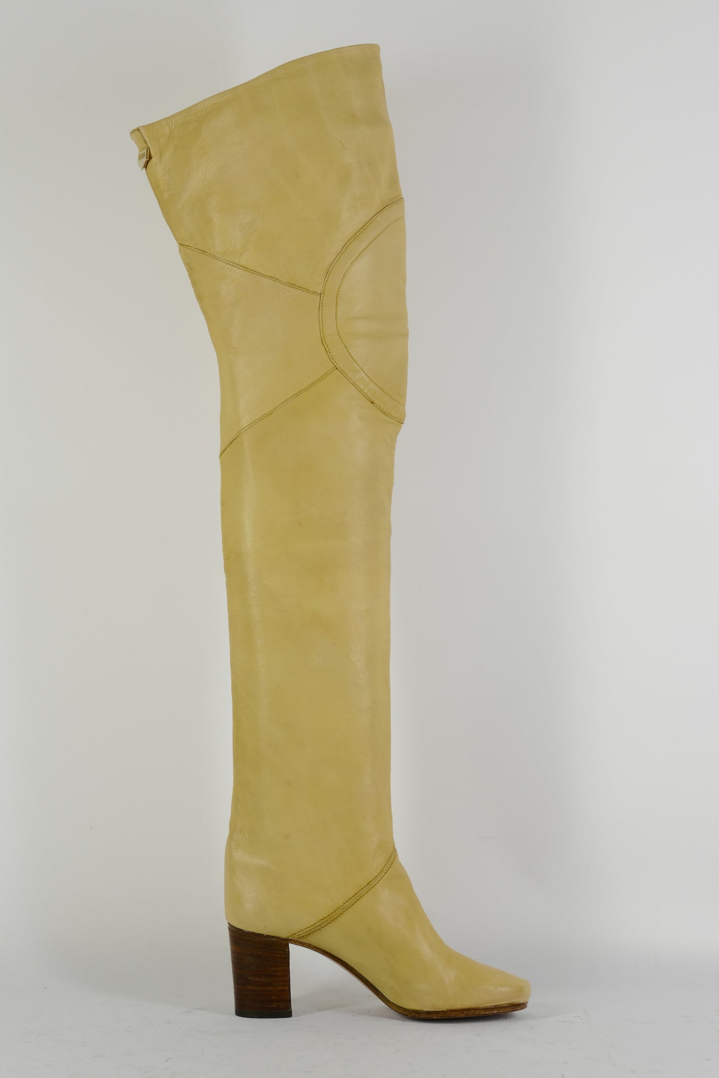 BUUTS Pollini Vintage-Stiefel Leder beige 225016-3