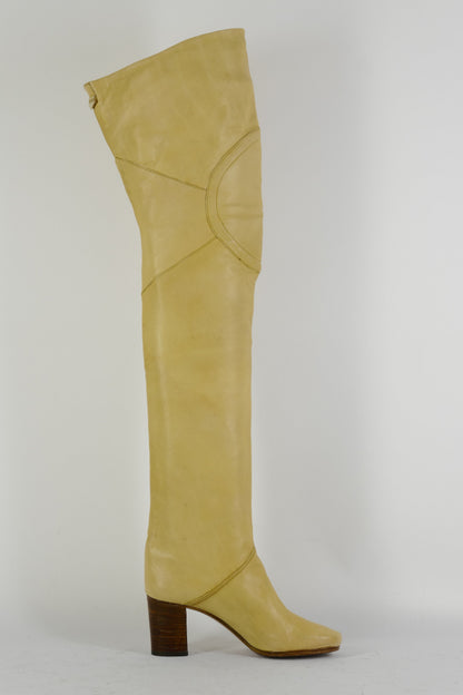 BUUTS Pollini Vintage-Stiefel Leder beige 225016-3
