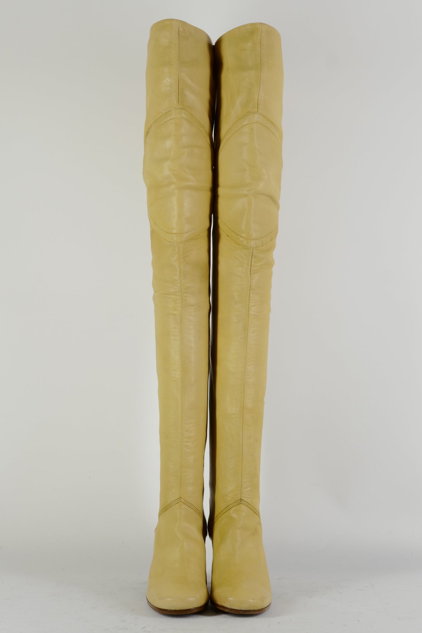 BUUTS Pollini Vintage-Stiefel Leder beige 225016-4