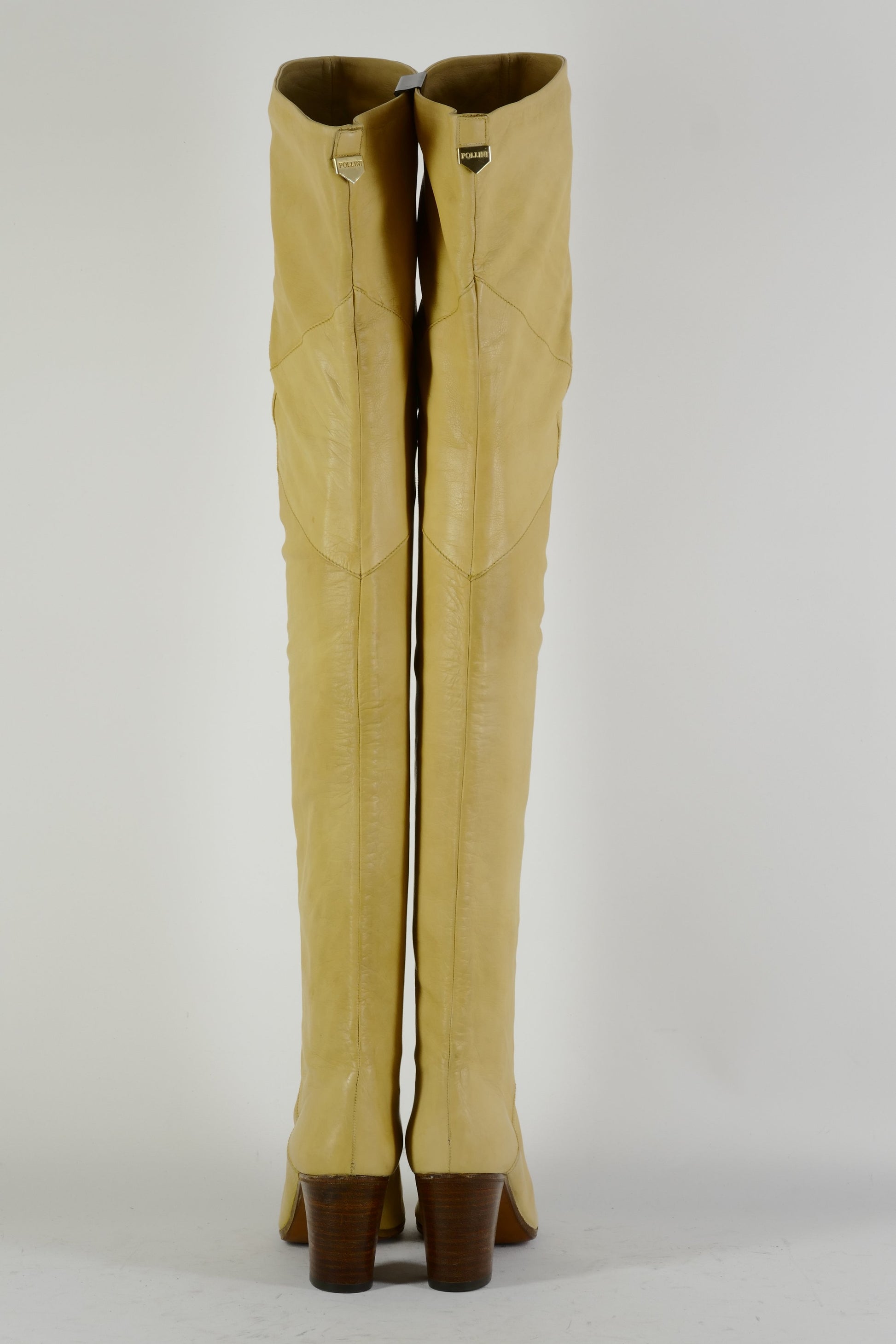 BUUTS Pollini Vintage-Stiefel Leder beige 225016-5