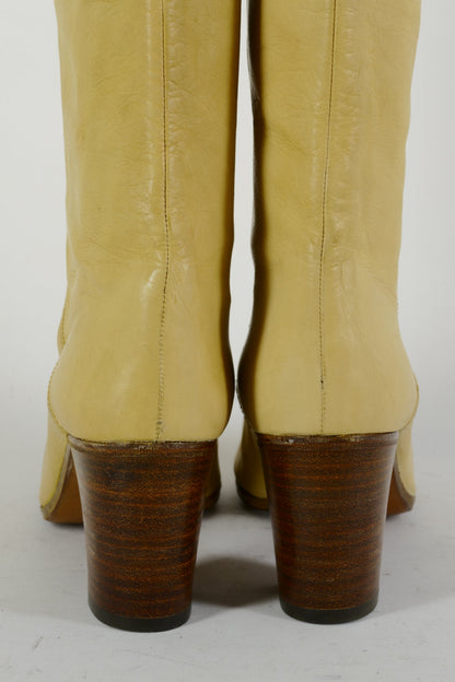 BUUTS Pollini Vintage-Stiefel Leder beige 225016-6