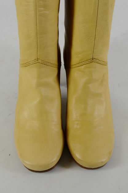 BUUTS Pollini Vintage-Stiefel Leder beige 225016-7
