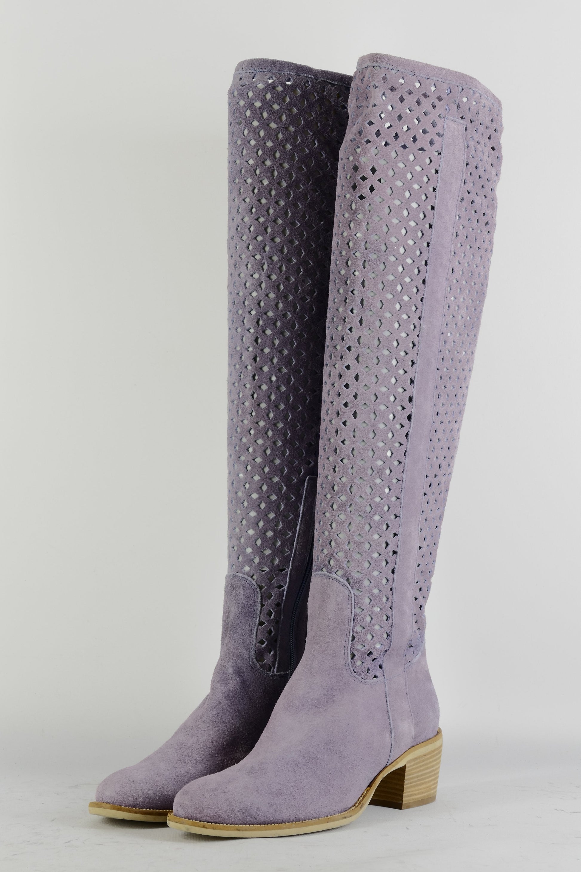 BUUTS Elena Hohe Stiefel Leder flieder 225020-2