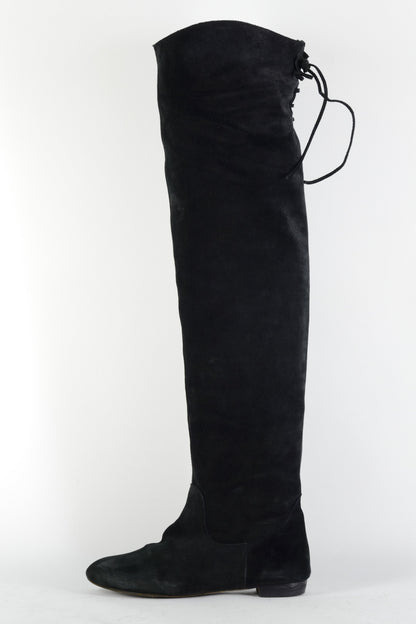 BUUTS Massimo Dutti Overknees Wildleder schwarz 225021-1