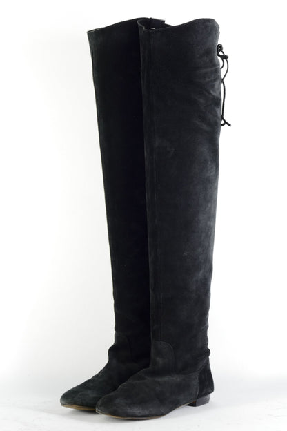 BUUTS Massimo Dutti Overknees Wildleder schwarz 225021-2