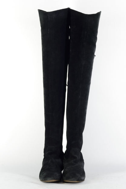BUUTS Massimo Dutti Overknees Wildleder schwarz 225021-4