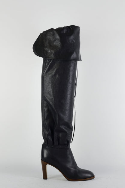 BUUTS Gucci Overknees Leder schwarz 225039-12