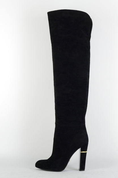 BUUTS Sergio Rossi Hohe Stiefel Wildleder schwarz 225042-1