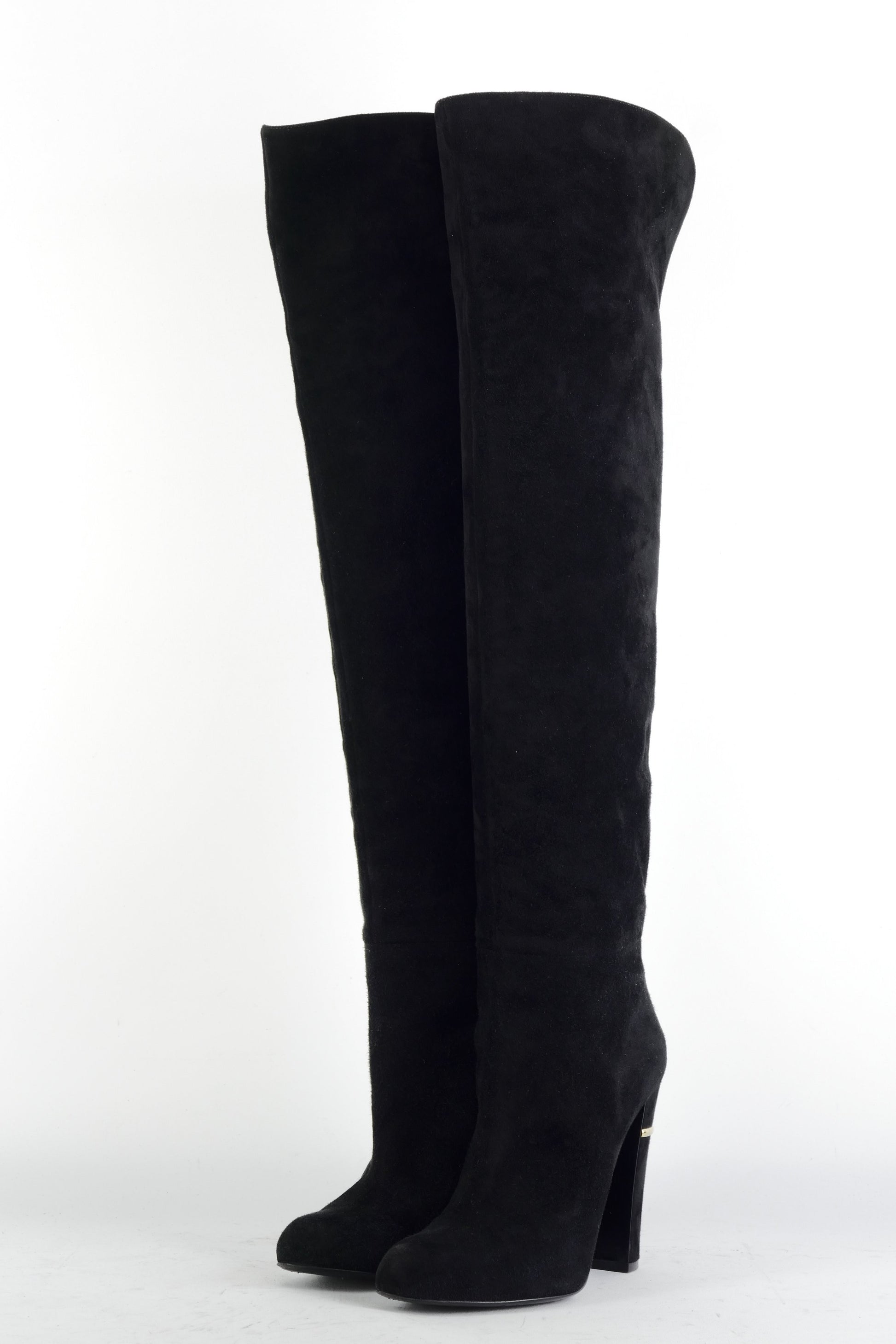 BUUTS Sergio Rossi Hohe Stiefel Wildleder schwarz 225042-2