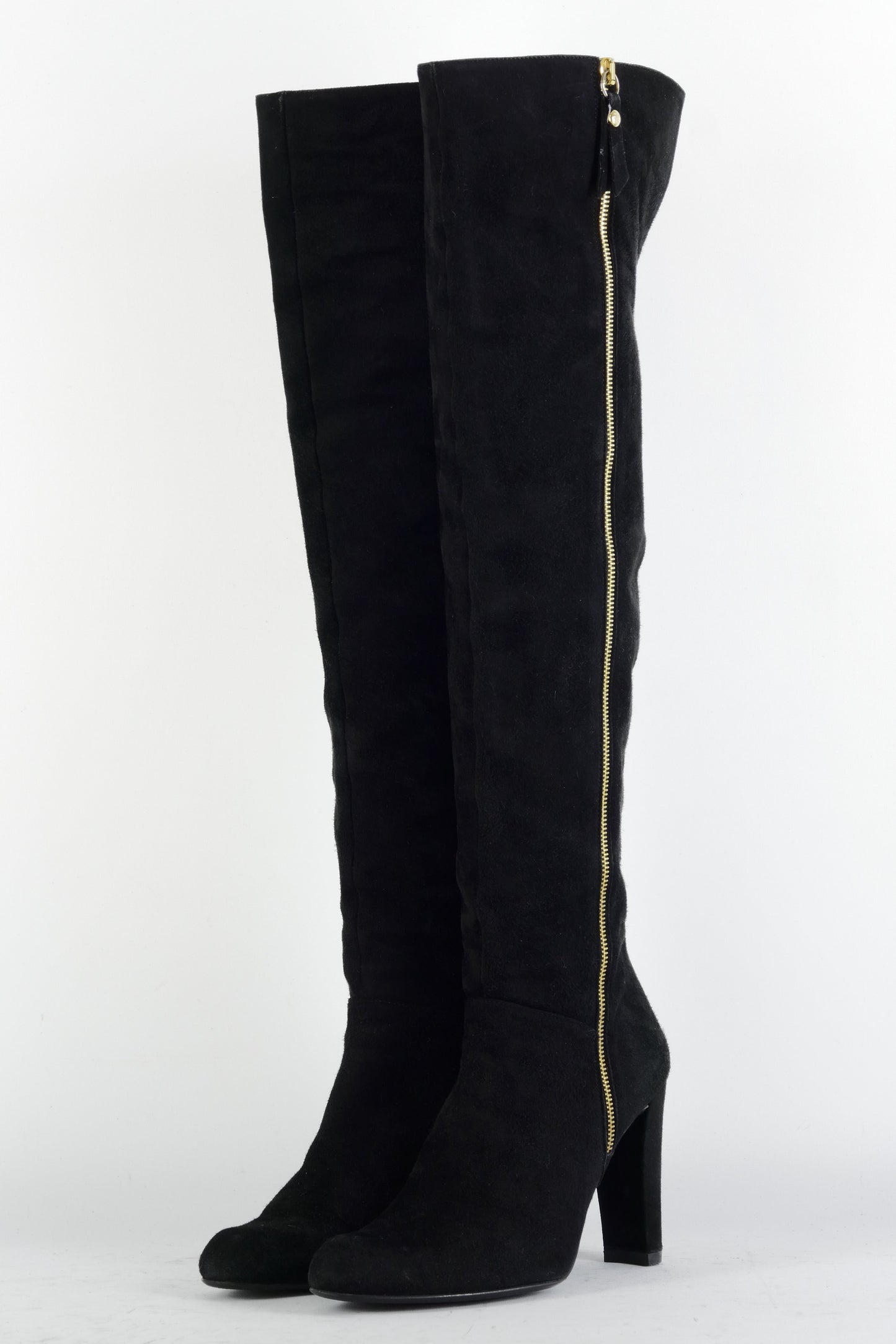 Hohe Stiefel Wildleder schwarz