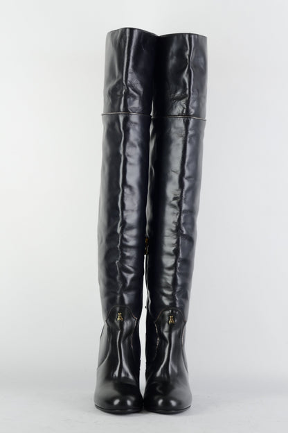 BUUTS Patrizia Pepe Overknees Leder schwarz 225051-4