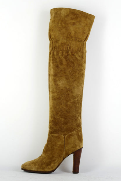 BUUTS Sonja Moden Vintage-Stiefel Wildleder cognac 225053-1