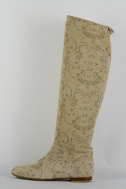 BUUTS Peter Flowers Hohe Stiefel Leder beige 225057-1