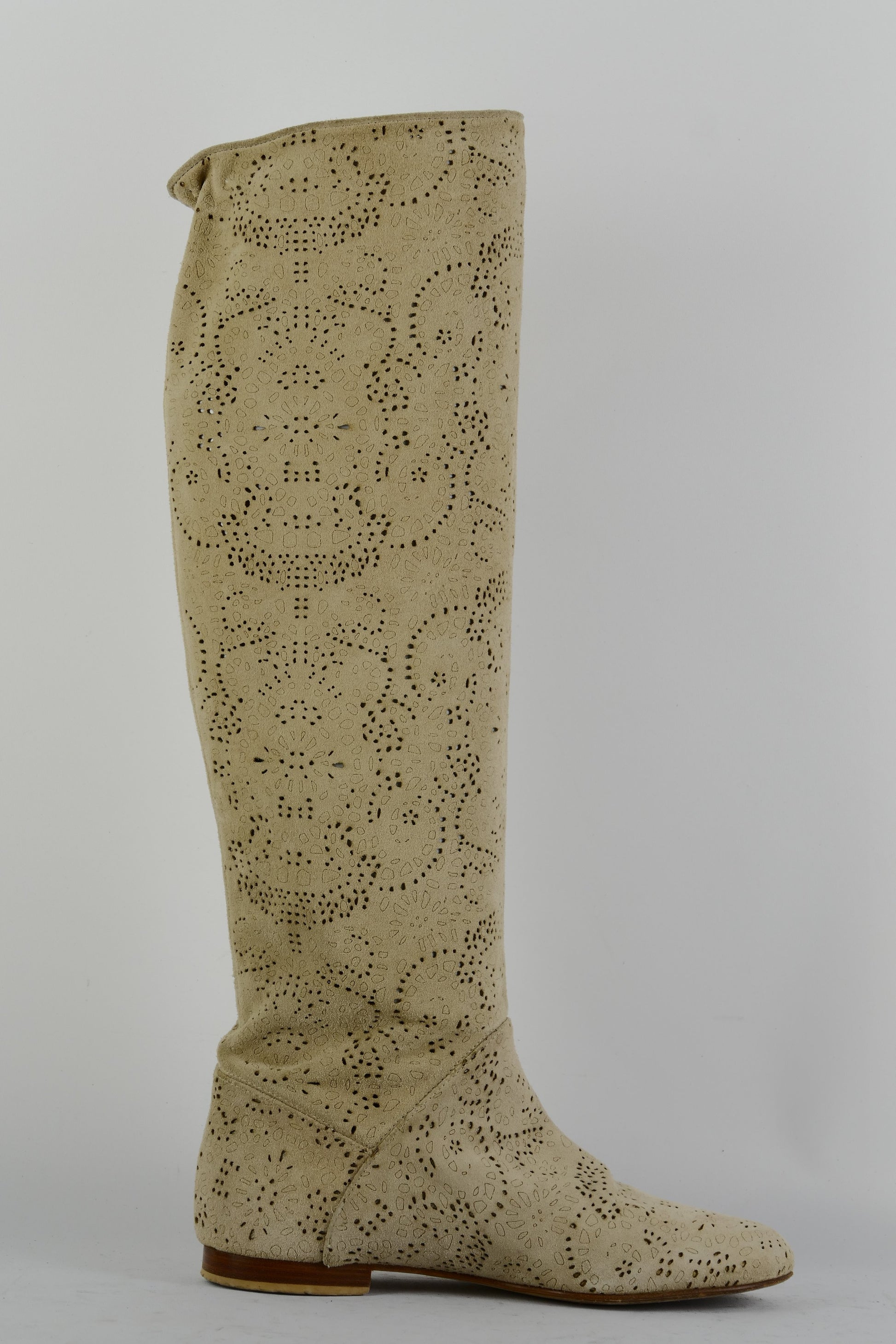 BUUTS Peter Flowers Hohe Stiefel Leder beige 225057-3