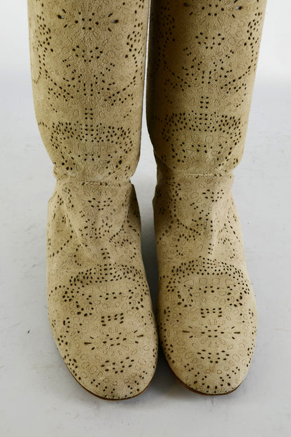 BUUTS Peter Flowers Hohe Stiefel Leder beige 225057-7