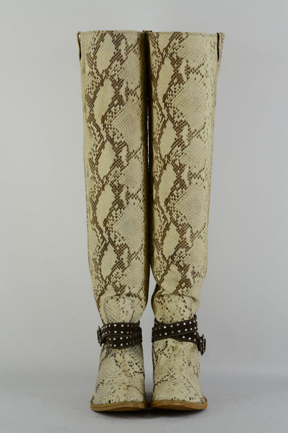 BUUTS Python Overknees Wildleder gemustert 225066-4