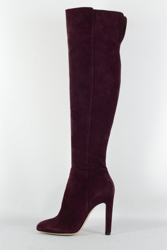 BUUTS Gianvito Rossi Hohe Stiefel Wildleder bordeaux 225069-1