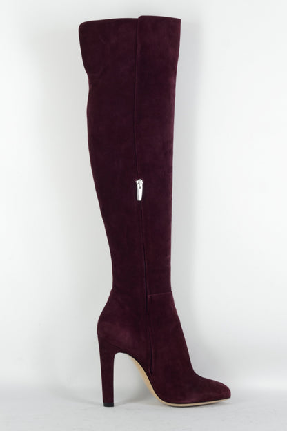 BUUTS Gianvito Rossi Hohe Stiefel Wildleder bordeaux 225069-3