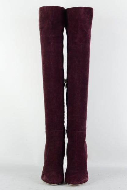 BUUTS Gianvito Rossi Hohe Stiefel Wildleder bordeaux 225069-4