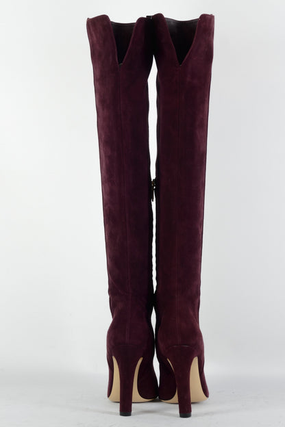 BUUTS Gianvito Rossi Hohe Stiefel Wildleder bordeaux 225069-5