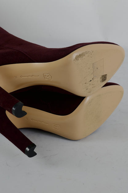 BUUTS Gianvito Rossi Hohe Stiefel Wildleder bordeaux 225069-8