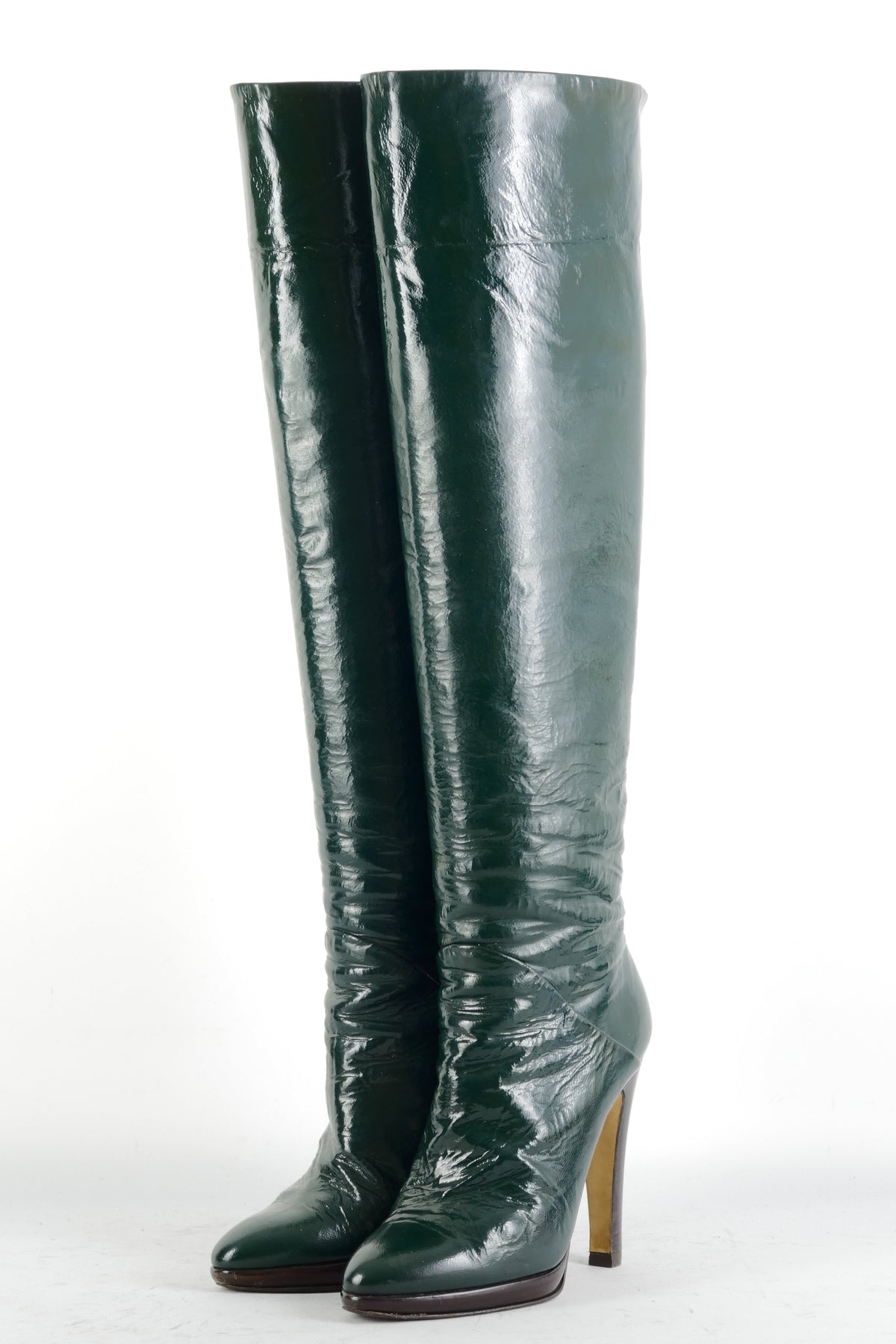 BUUTS Giuseppe Zanotti Hohe Stiefel Leder grün 225072-2