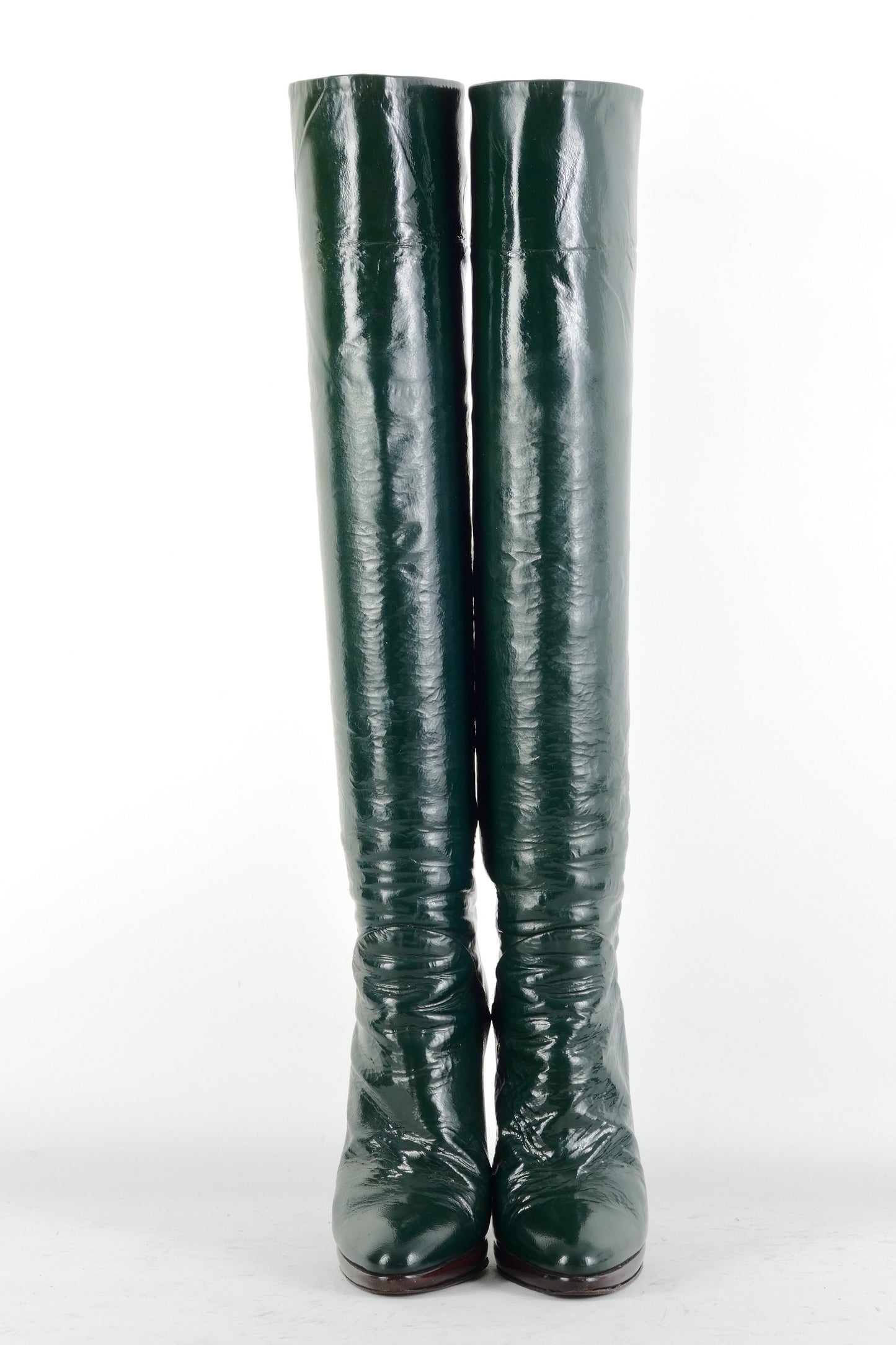 BUUTS Giuseppe Zanotti Hohe Stiefel Leder grün 225072-4