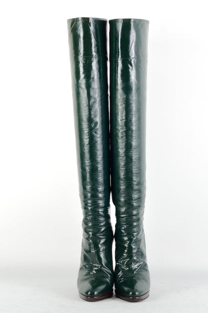 BUUTS Giuseppe Zanotti Hohe Stiefel Leder grün 225072-4