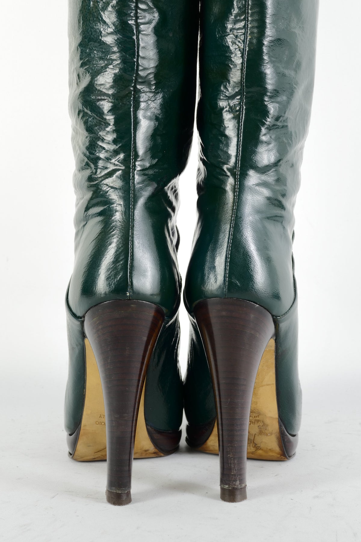 BUUTS Giuseppe Zanotti Hohe Stiefel Leder grün 225072-6