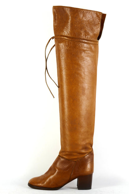 BUUTS Charles Jourdan Vintage-Stiefel Leder cognac 225074-1