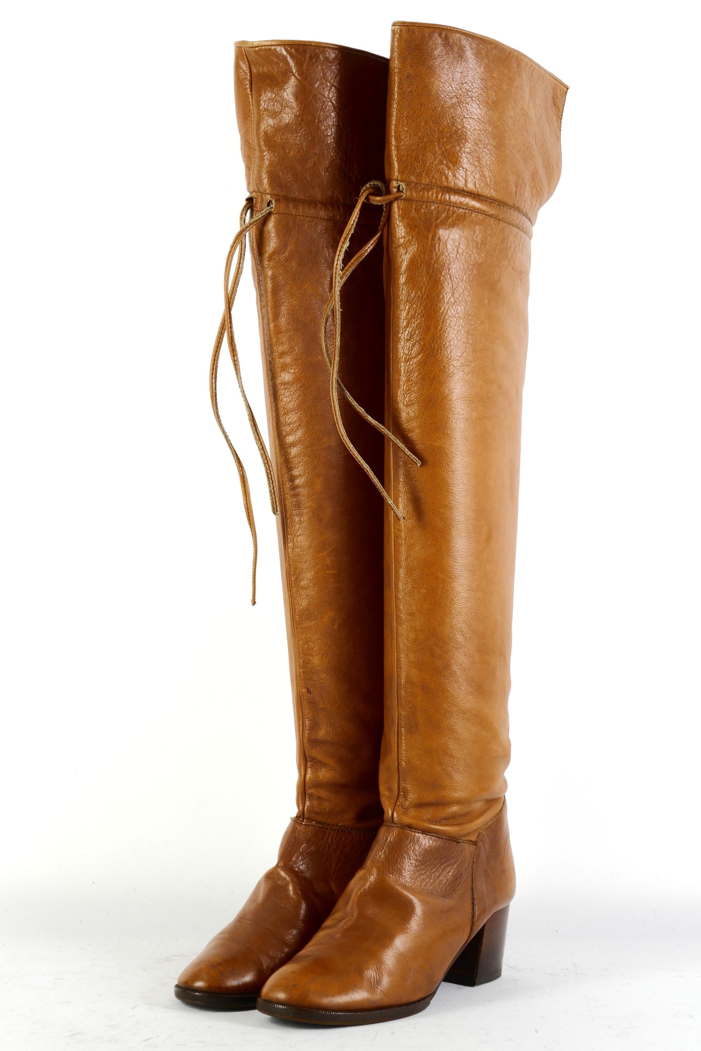 BUUTS Charles Jourdan Vintage-Stiefel Leder cognac 225074-2