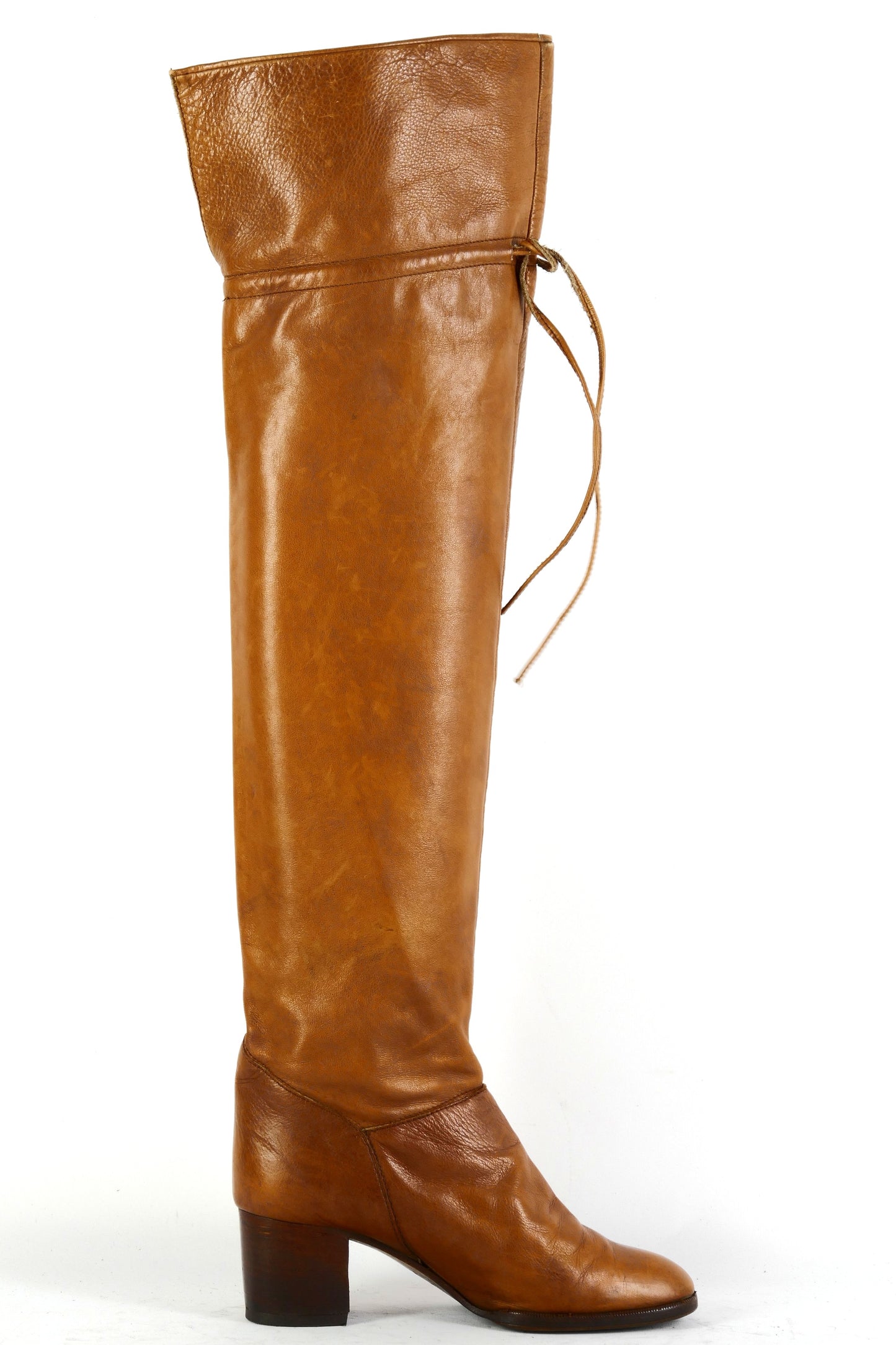 BUUTS Charles Jourdan Vintage-Stiefel Leder cognac 225074-3