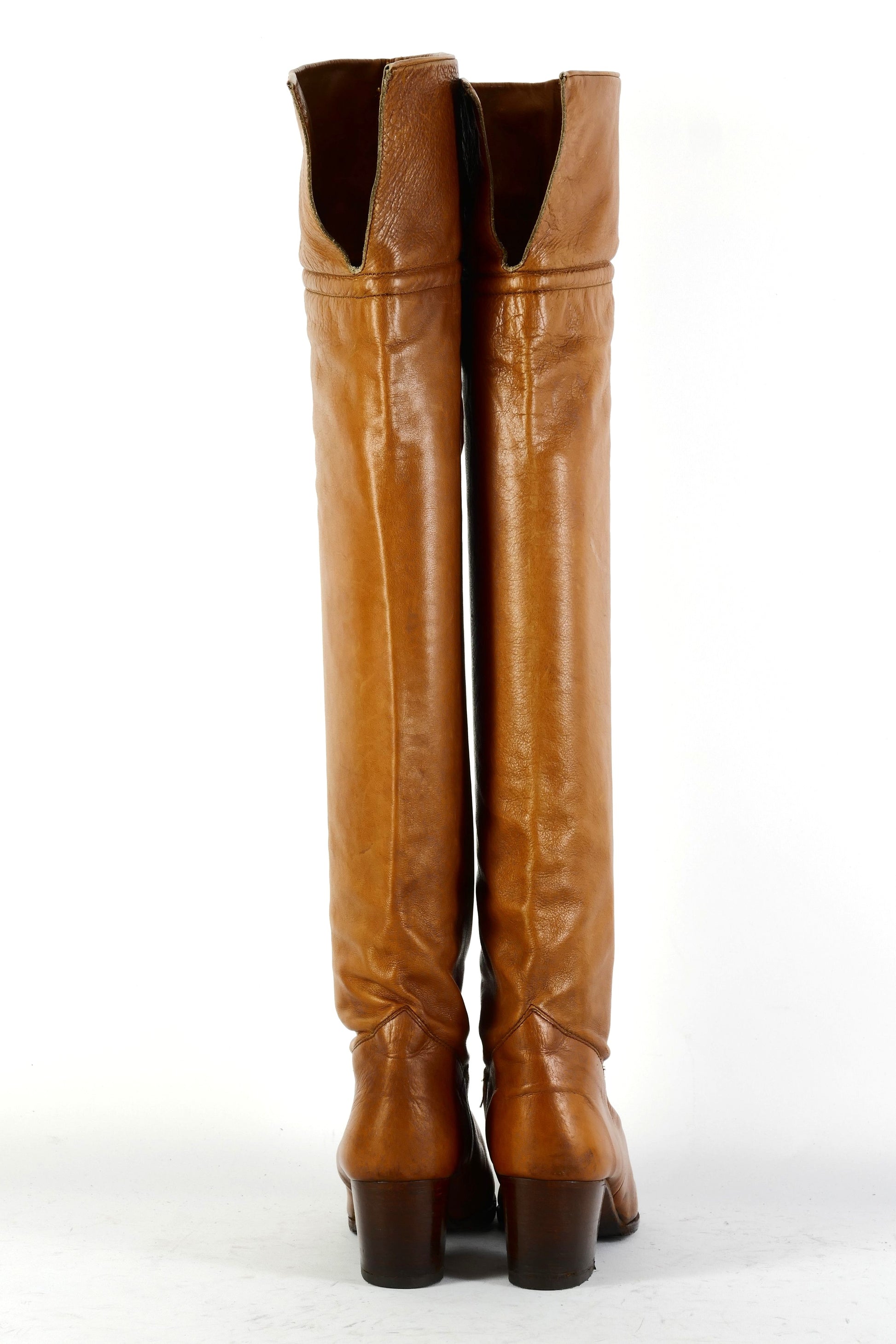 BUUTS Charles Jourdan Vintage-Stiefel Leder cognac 225074-5