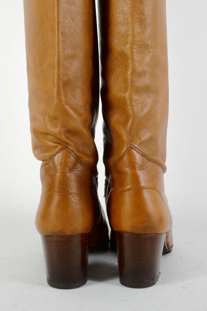 BUUTS Charles Jourdan Vintage-Stiefel Leder cognac 225074-6