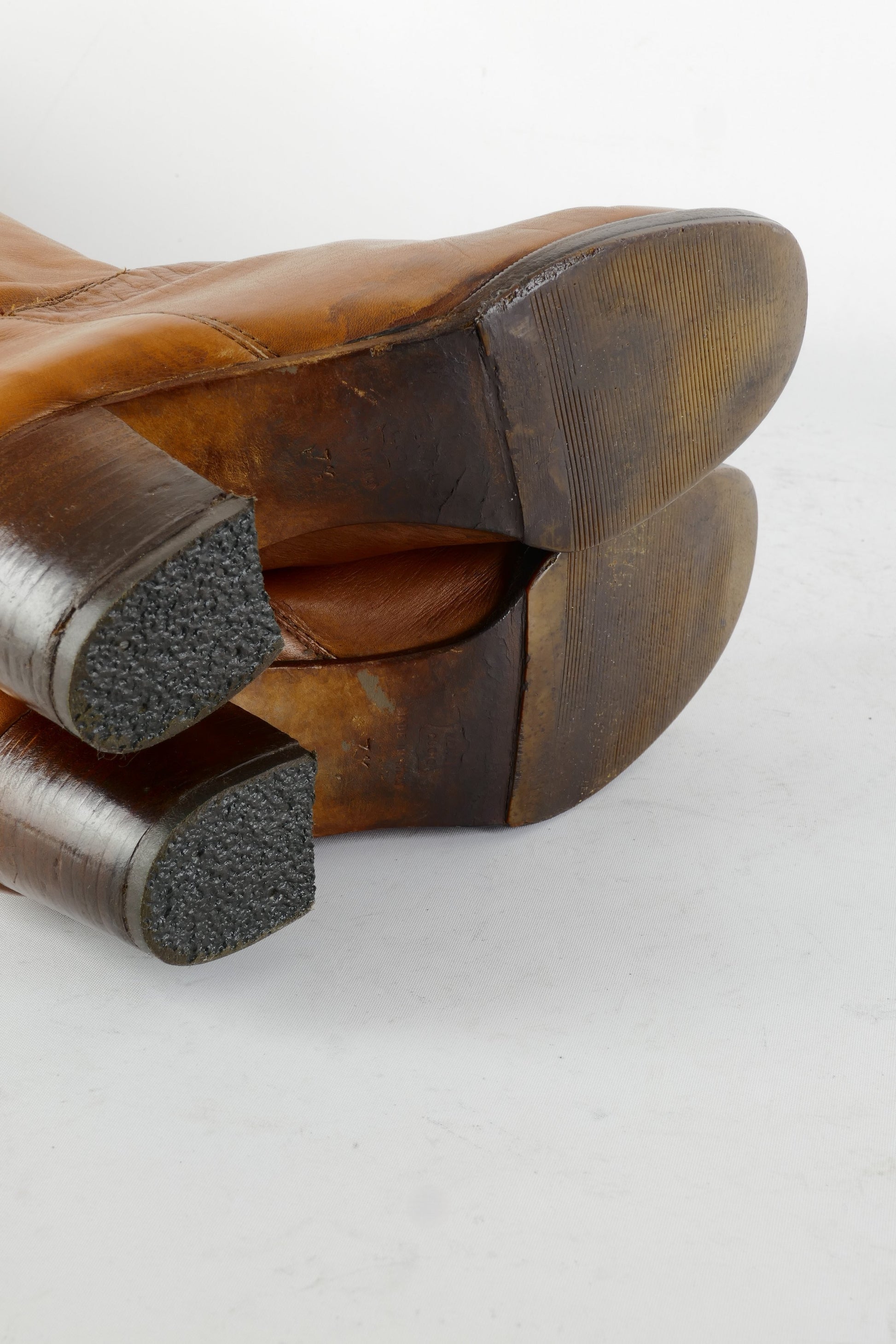 BUUTS Charles Jourdan Vintage-Stiefel Leder cognac 225074-8