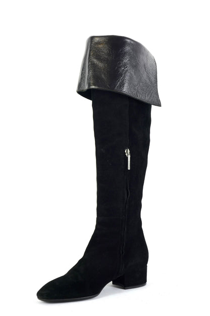 BUUTS Aeyde Overknees Wildleder schwarz 225082-10