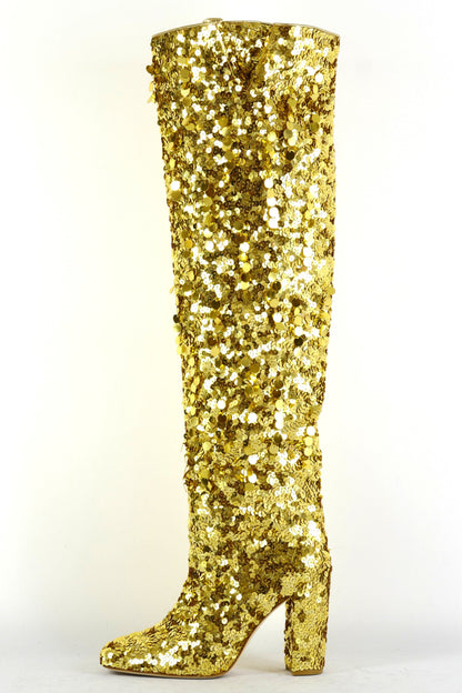 BUUTS Stuart Weitzmann Overknees Pailletten gold 225084-1
