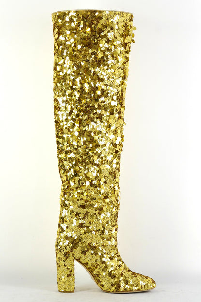 BUUTS Stuart Weitzmann Overknees Pailletten gold 225084-3
