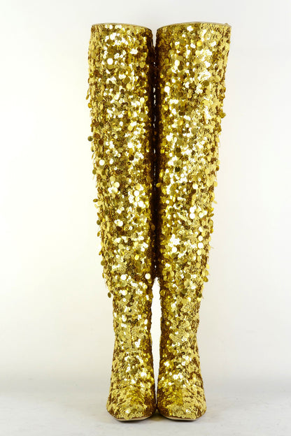 BUUTS Stuart Weitzmann Overknees Pailletten gold 225084-4