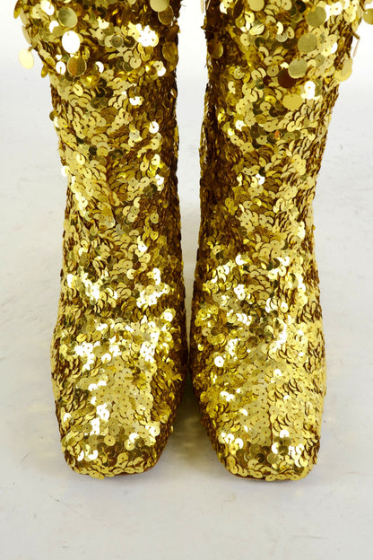 BUUTS Stuart Weitzmann Overknees Pailletten gold 225084-7
