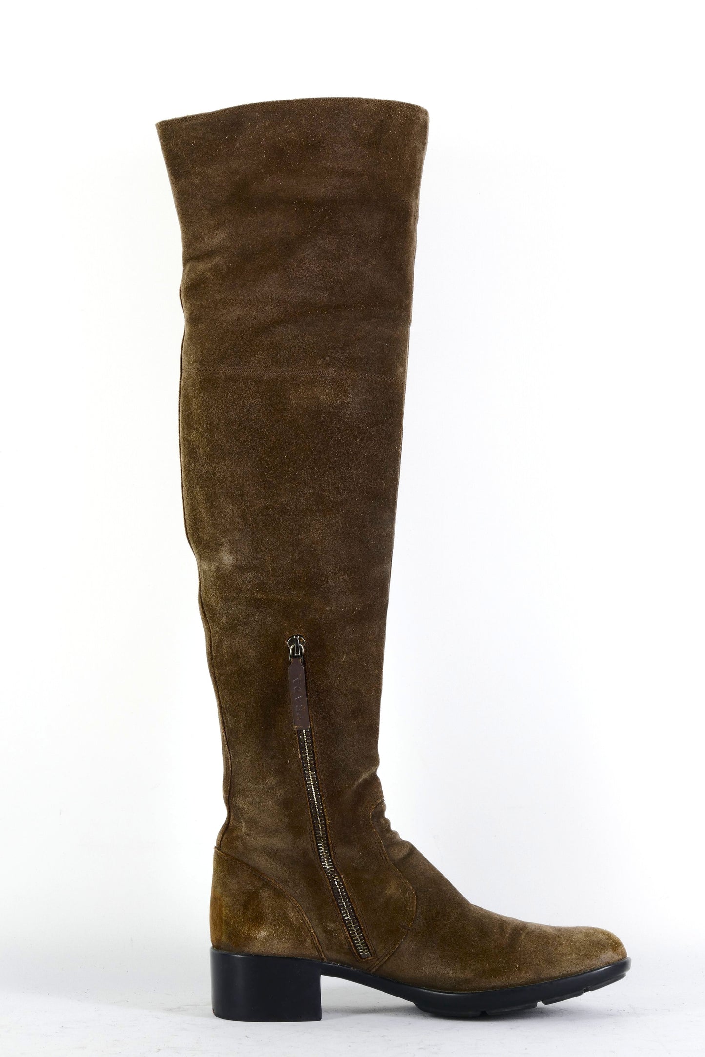 BUUTS Prada Hohe Stiefel Wildleder braun 225088-3