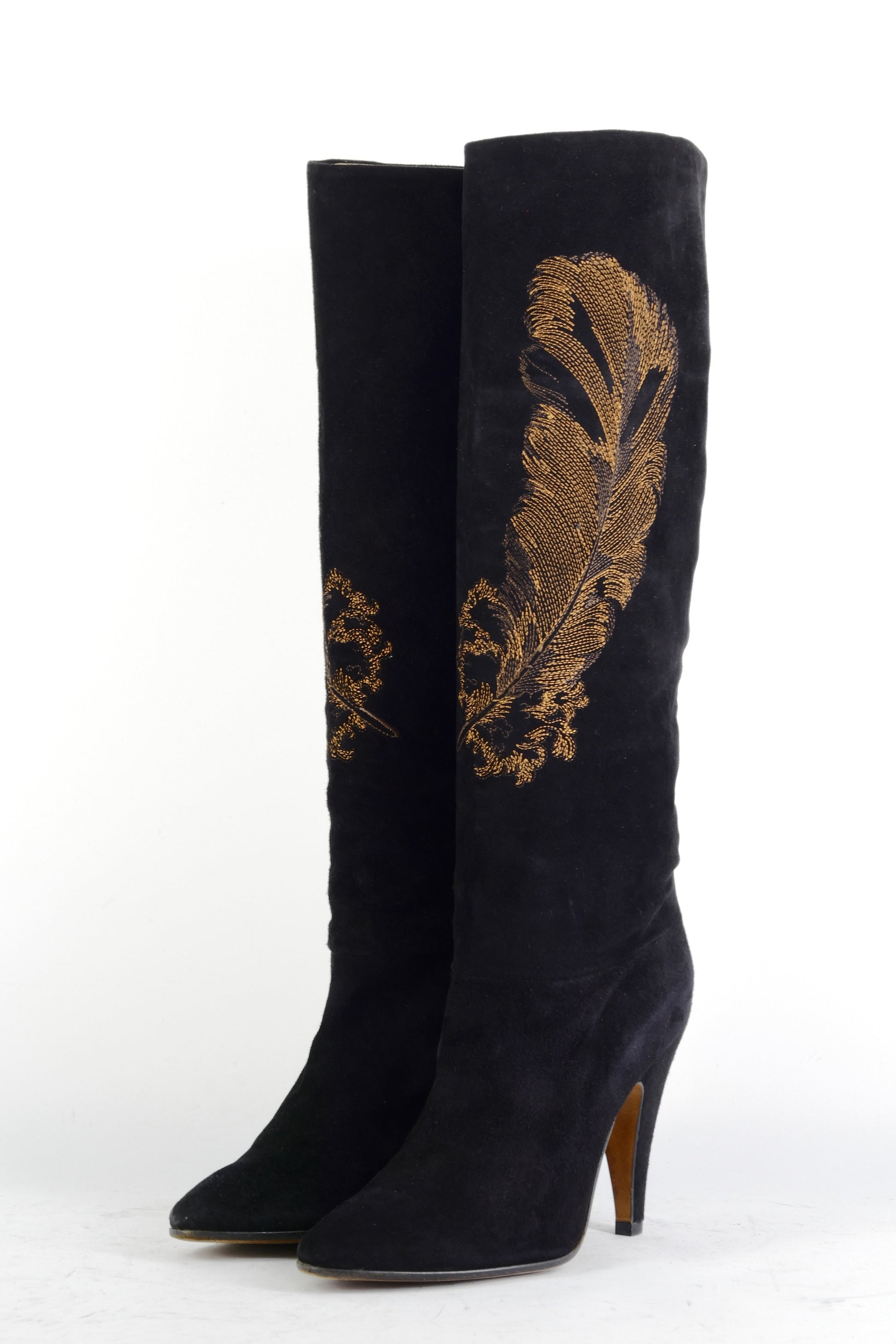 BUUTS Casadei Vintage-Stiefel Wildleder schwarz 225096-2