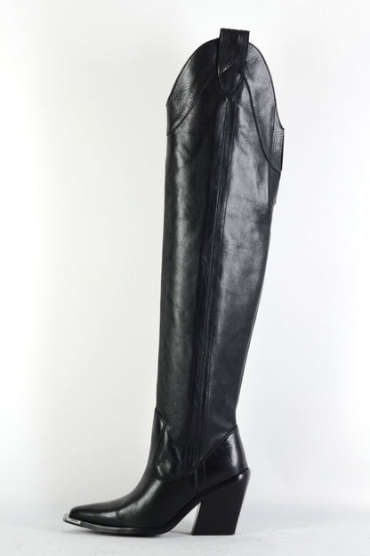 BUUTS Bronx Overknees Leder schwarz 225099-1