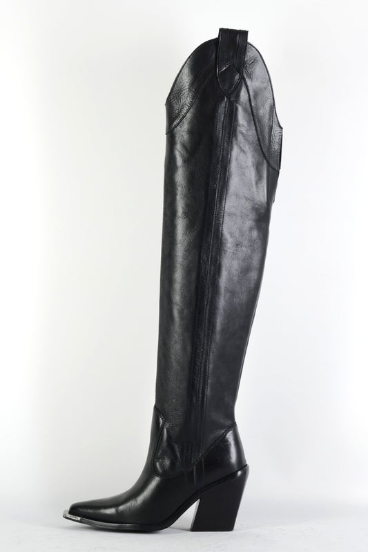 BUUTS Bronx Overknees Leder schwarz 225099-1