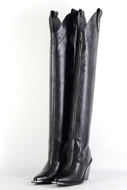 BUUTS Bronx Overknees Leder schwarz 225099-2