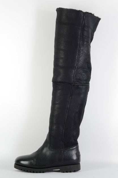 BUUTS Shabbies Overknees Leder schwarz 225115-1