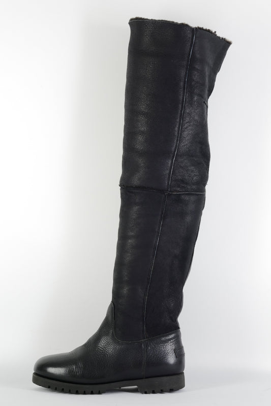 BUUTS Shabbies Overknees Leder schwarz 225115-1